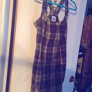 BIA Born In America Plaid Overall Dress
